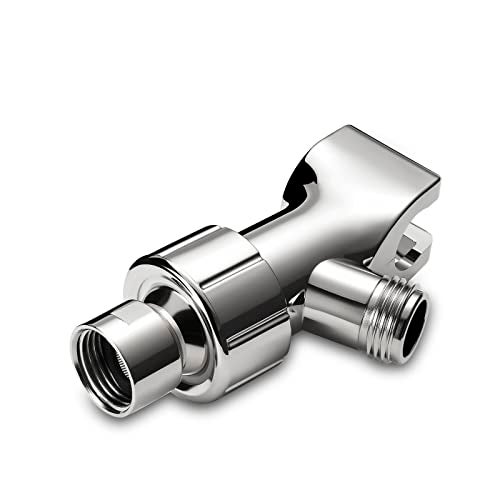 Couradric Handheld Shower Head, 6 Spray Setting High Pressure Shower Head with Brass Swivel Ball Bracket and Extra Long Stainless Steel Hose, Chrome, 5" - Image 4