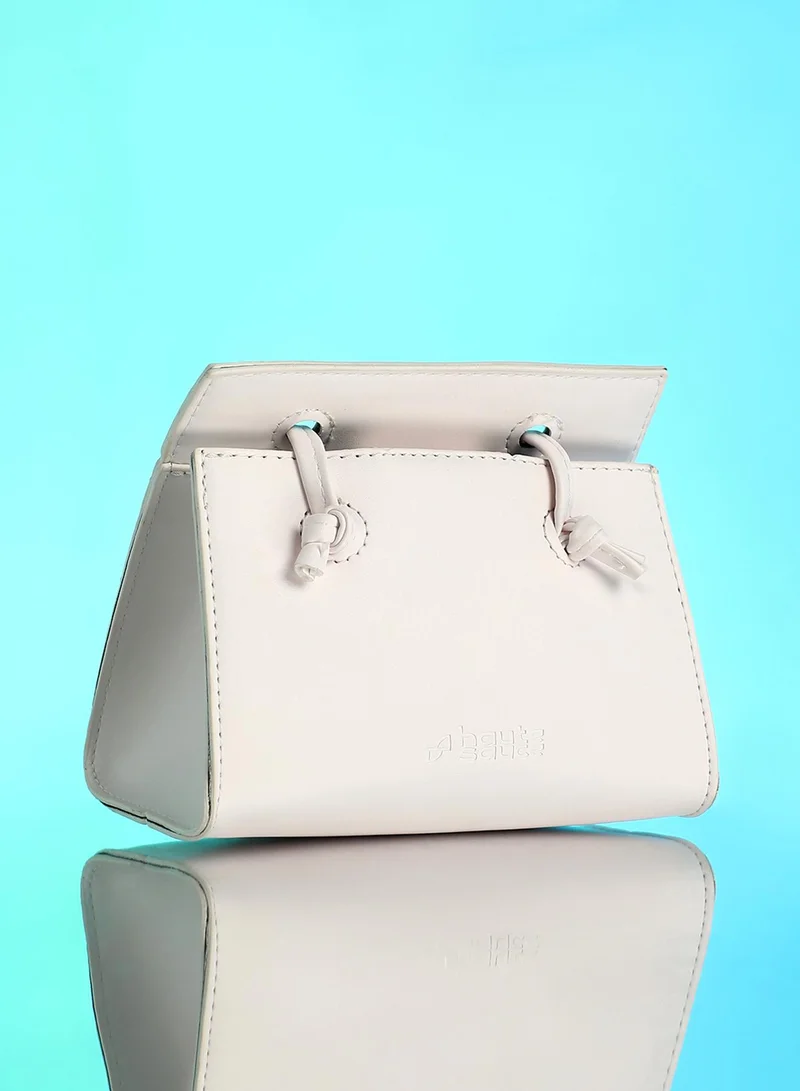 Flap Drawstring Handbag