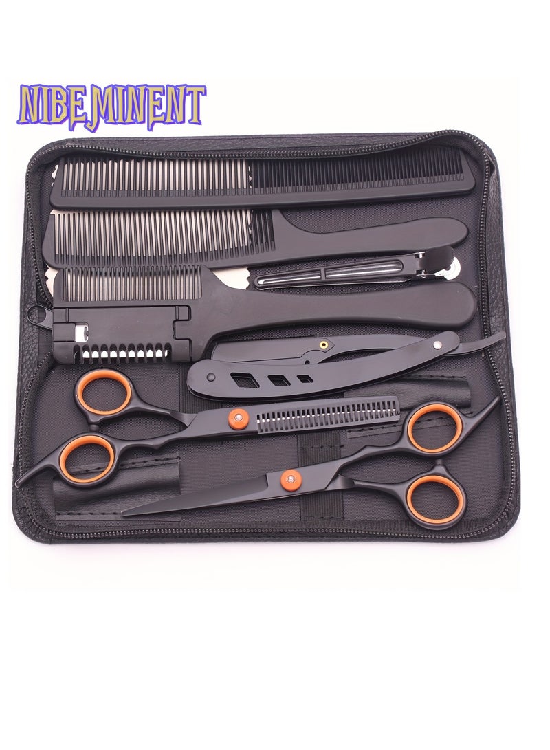 NIBEMINENT 6-inch hair cutting scissors hair cutting tool set. Hair cutting scissors set. Thinning scissors styling tool, shaver comb set, hair cutting comb, shaver, double-sided comb, apple comb - Image 1