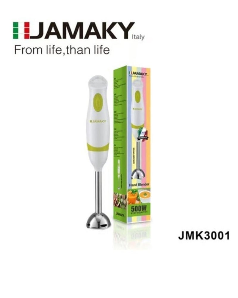 جامايكا خلاط يدوي JAMAKY - خلاط يدوي كهربائي محمول بقوة 500 واط - ستانلس ستيل - JMK3001 - Image 1