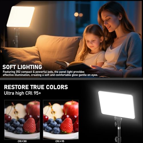 Anautin 30W Upgraded Photography Lighting Kit, Anautin 1-Pack LED Video Lighting for Video Recording, 3700Lux Studio Lights with Tripod Stand for Photography, Streaming, Gaming, Podcast, Filming, Vlogging - Image 2