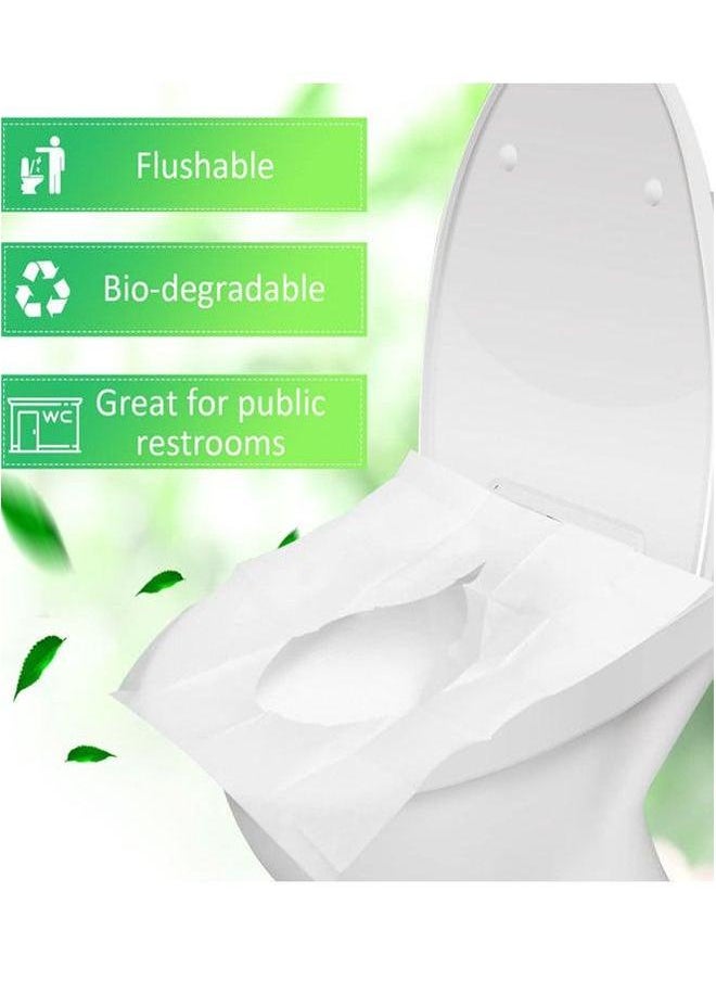 HOMESTAR 50 Pcs Flushable Disposable Toilet Seat Cover Set Clear  - Image 2