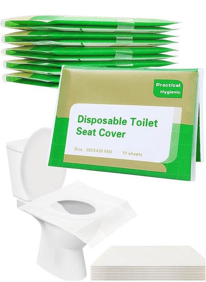 HOMESTAR 50 Pcs Flushable Disposable Toilet Seat Cover Set Clear  - Image 1