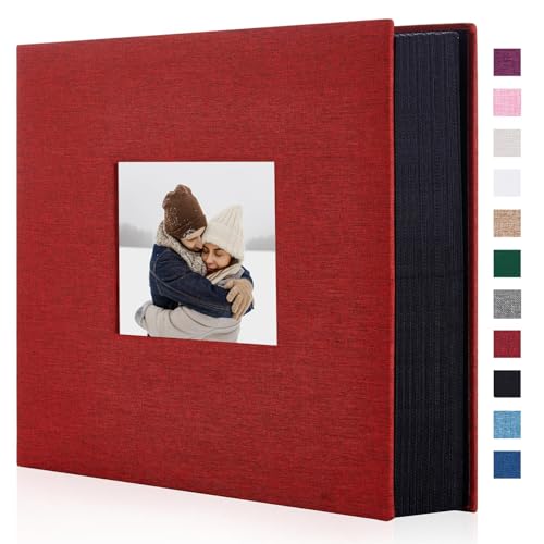 Artmag Fabric Photo Album 4x6 600 Large Capacity for Family Wedding Anniversary Linen Album Holds 600 Horizontal and Vertical Photos 600 Pockets Red