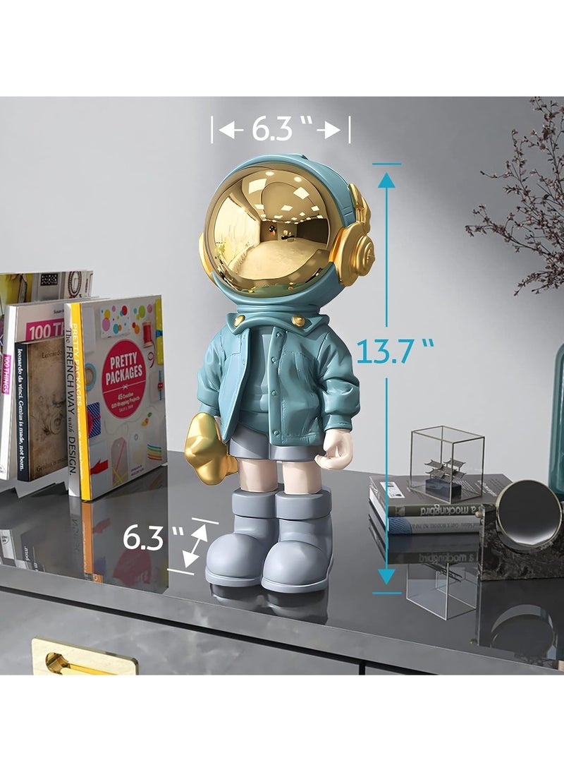 SISGL تماثيل رائد الفضاء تمثال فضائي هدايا فنية من الراتنج تمثال أزرق زينة ديكور غرفة للرجال، المنزل والحرف، ملحقات سطح المكتب، زينة طاولة، غرفة المعيشة، المكتب، رف الكتب - Image 3