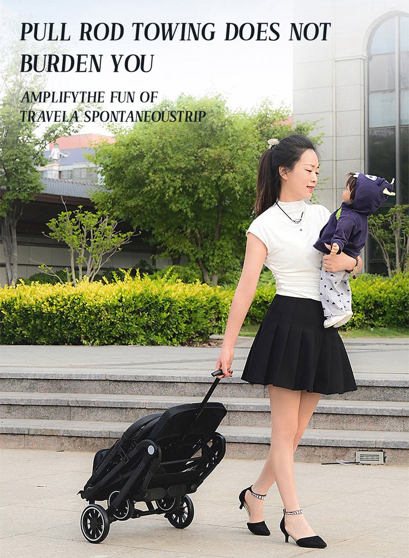 ما بيبي عربة أطفال فردية خفيفة الوزن مع مسند ظهر قابل للتعديل، عربة أطفال محمولة وقابلة للطي للسفر (من 0-36 شهرًا) - Image 3