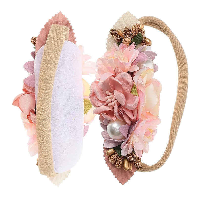 Newborn Flower Headband Soft Floral Hair Accessory 2pcs Small Flowers Suitable For Photo Shoots And Daily Wear - Image 2
