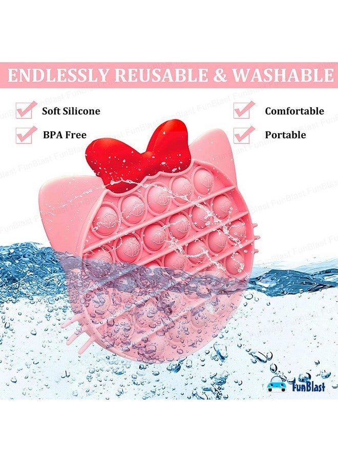 FunBlast Pop It - Popit Game, Poppet for Kids, Pop It Toy, Pop It Toys for Kids, Kitty with Bow Pop it Fidget, Pop It Fidget Toy, Pop It Big, Stress Relief Toys (Pack of 2 Pcs) - Image 4