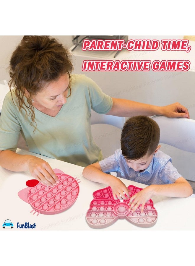 FunBlast Pop It - Popit Game, Poppet for Kids, Pop It Toy, Pop It Toys for Kids, Kitty with Bow Pop it Fidget, Pop It Fidget Toy, Pop It Big, Stress Relief Toys (Pack of 2 Pcs) - Image 2