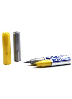 DOMS 2-Piece Metallic Brush Pens Silver And Gold  - Image 2
