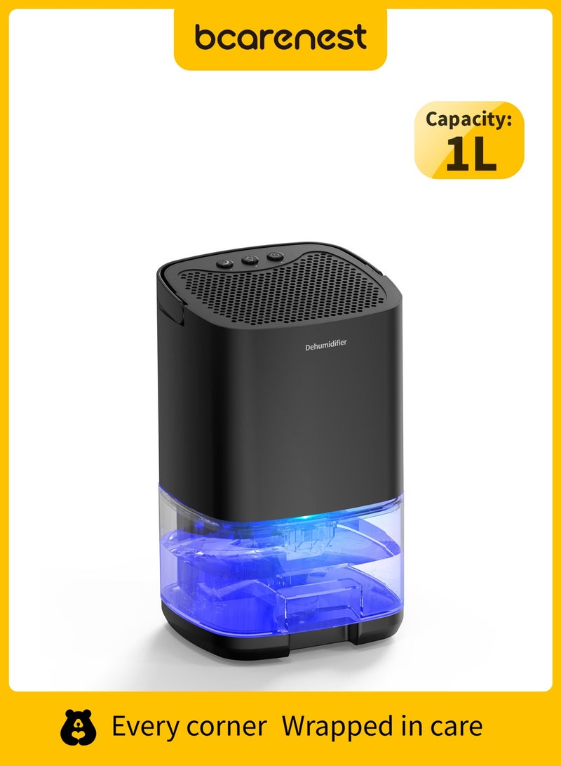 بكارنست مزيل رطوبة منزلي. خزان مياه بسعة 1000 مل، مناسب لغرف النوم والحمامات. يتميز بخاصية إزالة الرطوبة الذكية، وإضاءة RGB، وانخفاض مستوى الضوضاء، وثلاثة أوضاع مؤقت، مما يجعله مثالياً للاستخدام المنزلي. - Image 2
