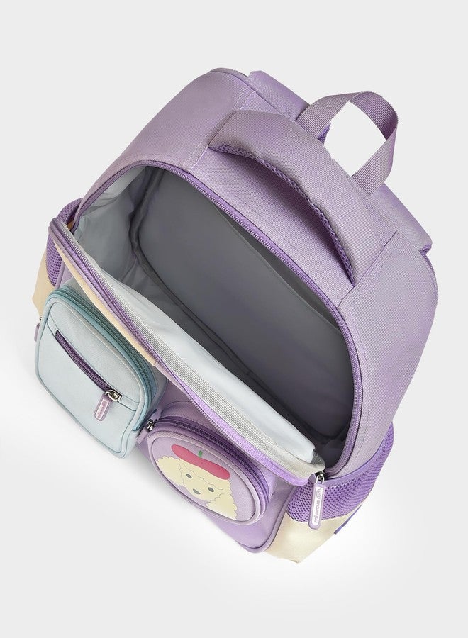 Mi Arcus Printed Casual Back Pack School Bag Side bottle holder and Front Pocket for Kids 4Y+ - Lavender 15.5 Inch - Image 5