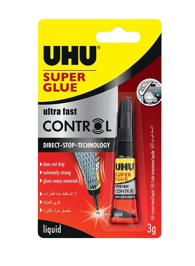 UHU Ultra Fast Control Liquid Glue Clear - Image 2