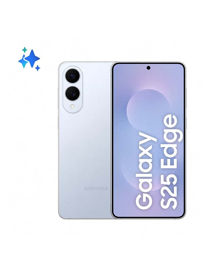 سامسونج هاتف جالاكسي S25 إيدج AI ثنائي الشريحة 5G تيتانيوم أزرق جليدي 12 جيجابايت RAM 256 جيجابايت - النسخة الدولية - Image 2