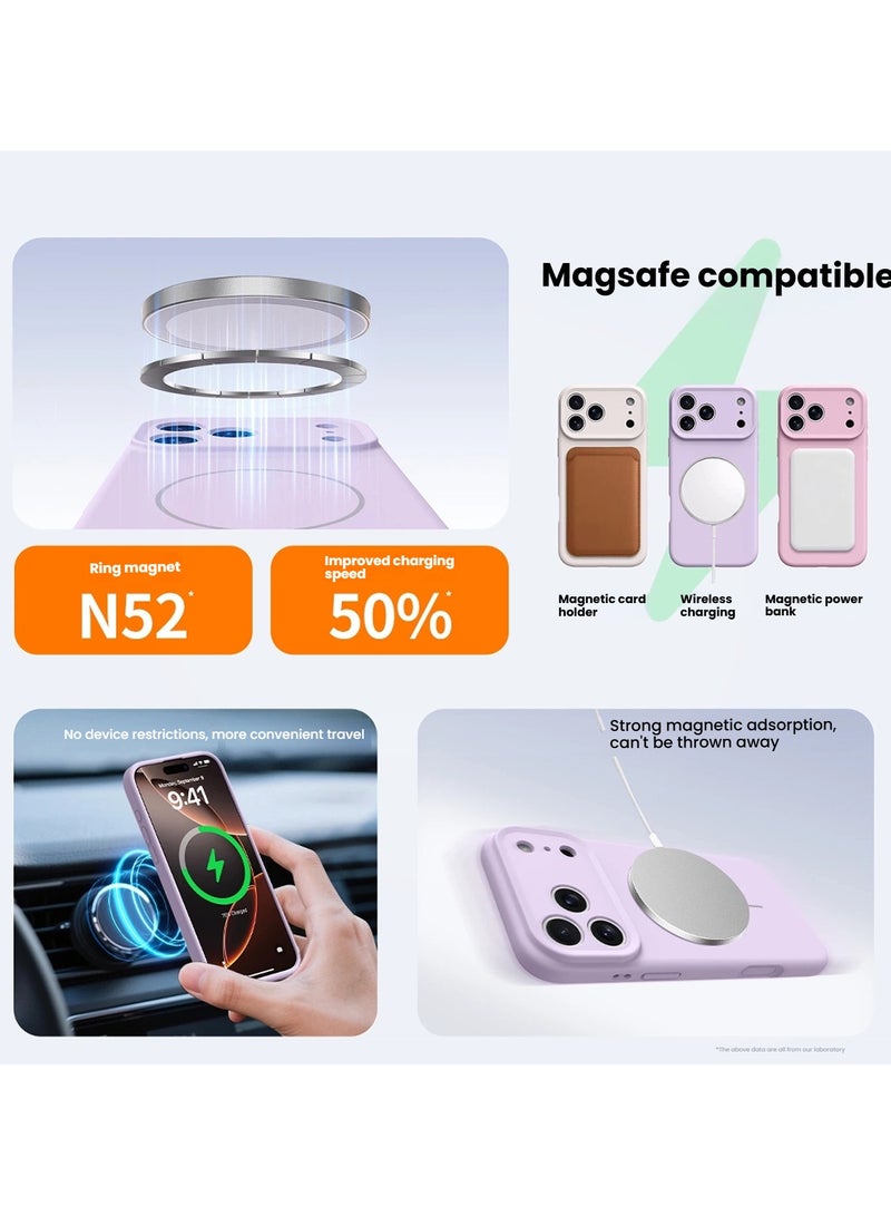 general Compatible  iPhone 17 Pro Max Liquid Silicone Case Integrated ons with Slim Magnetic Ring Full-Edge Drop Protection Soft, Skin-Friendly, Anti-Fingerprint Case - Image 4