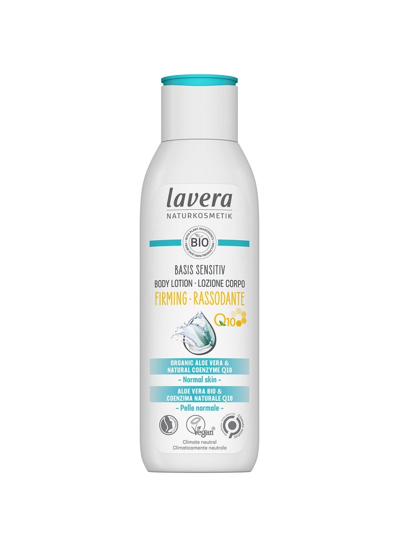 lavera lavera basis sensitiv Body Lotion Firming  organic aloe vera  natural coenzyme Q10  improved skin elasticity in 14 days  PETA certified  biodegradable  vegan  natural cosmetics  845 floz 
