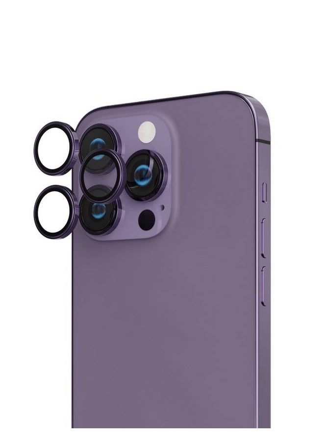 iPhone 14 Pro and Pro Max Camera Lens Protector Ultra Pure 360° Aluminum Lens Shield / Shatter Protection / Anti Fingerprint / Anti Scratch / HD Clarity Lens Protection - Purple