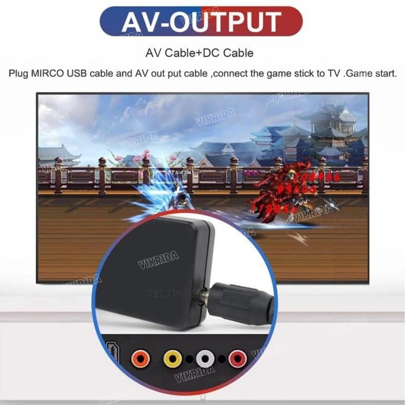 VikriDa Extreme Mini Plug and Play Wireless Game Box HD 1080p | 8 Bit Retro Games for Kids | TV Retro Video Game for Kids 620, Black - Image 5