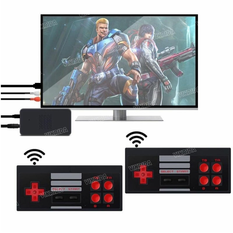 VikriDa Extreme Mini Plug and Play Wireless Game Box HD 1080p | 8 Bit Retro Games for Kids | TV Retro Video Game for Kids 620, Black - Image 2