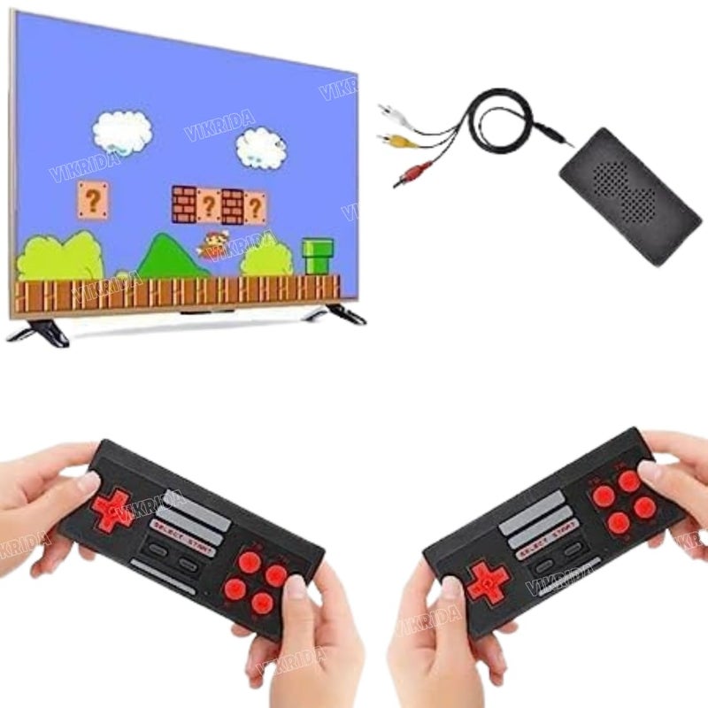 VikriDa Extreme Mini Plug and Play Wireless Game Box HD 1080p | 8 Bit Retro Games for Kids | TV Retro Video Game for Kids 620, Black - Image 4