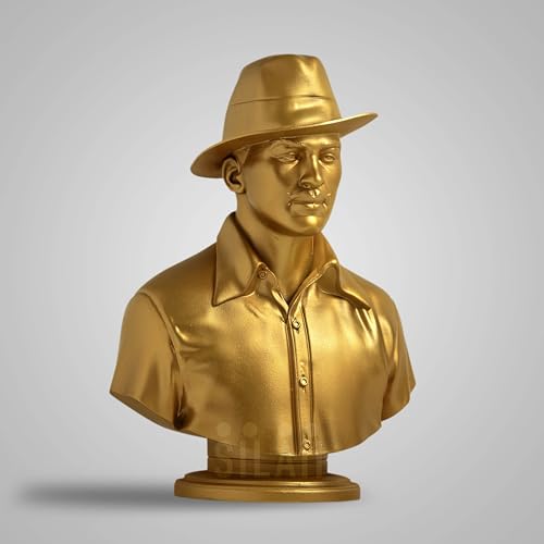 SILAII Bhagat Singh Bust Sculpture (Gold, 8 Inch) - Image 3
