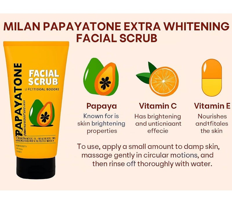 Melano Pharma Papayatone Facial Scrub Extra Whitening 150 g - Image 3