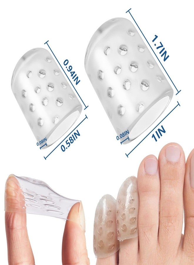 DMwespe 30 Pcs Anti-Friction Silicone Toe Protector, Breathable Soft Clear Gel Toe Covers Caps Guards for Men Women, Toe Sleeves for Corns, Blisters and Pain Relief, 6 Pcs Big Size + 24 Pcs little Size - Image 2