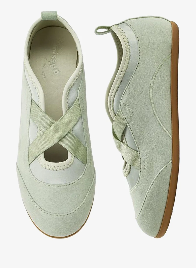 Little Missy GREEN Girls Cross Strap Ballerina Shoes for Women | Best Price UAE