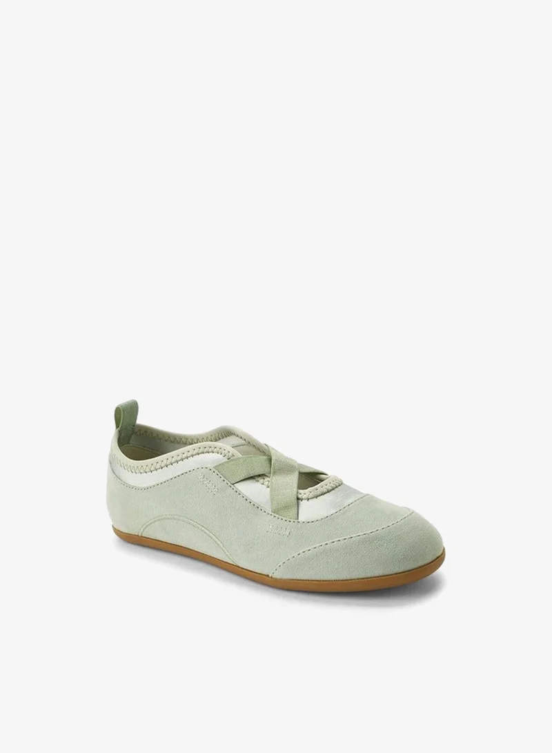 Little Missy GREEN Girls Cross Strap Ballerina Shoes for Women | Best Price UAE