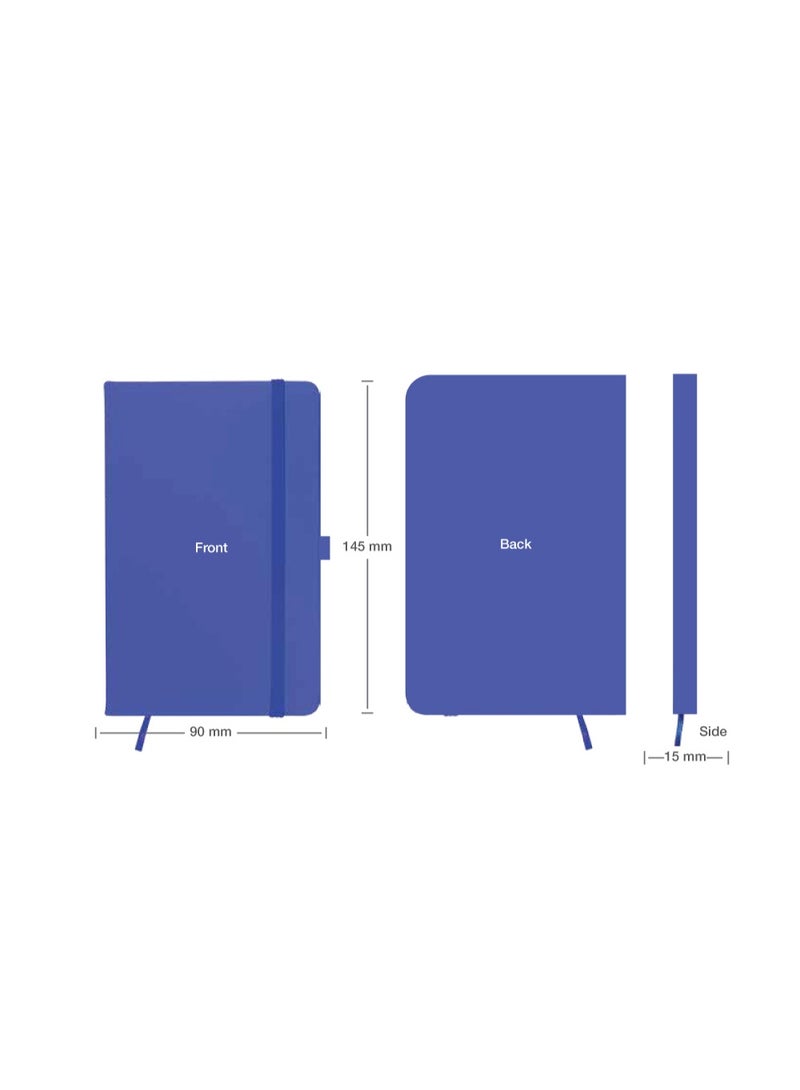 giftex Pack of 5pcs A6 Size PU Cover Notebook in Blue Colour - Image 2