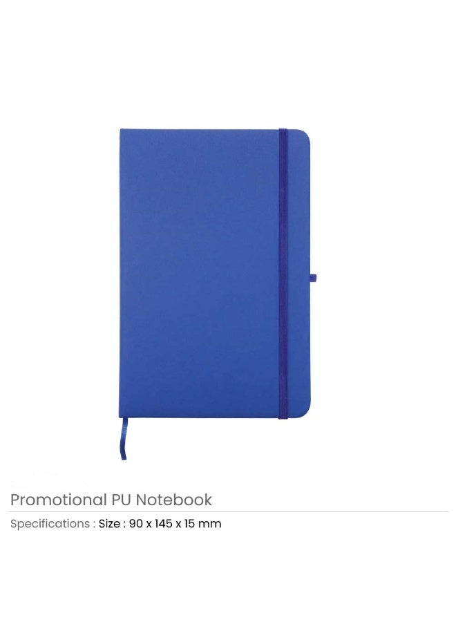 giftex Pack of 5pcs A6 Size PU Cover Notebook in Blue Colour - Image 3