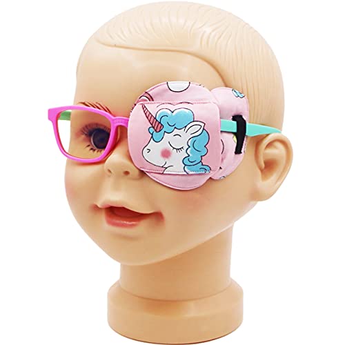 Astropic 3D Cotton & Silk Eye Patch for Kids | Girls Eye Patch for Glasses | Medical Eyepatch for Children with Lazy Eye (Blue Unicorn, Left Eye) - Image 1