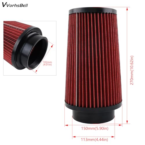 VVORHSBELL 6.0 Powerstroke Cold Air Intake Kit，4″Cold Air Intake Pipe Kit with Oiled Filter Compatible with 2003-2007 Ford F250 F350 F450 Excursion 6.0L Powerstroke Diesel - Image 2