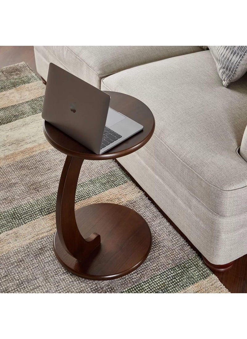 Crafter Cottage Crafter Cottage Wooden CShaped Table Small Side Table for Sofa Bedside Living Room MultiPurpose Sofa Table Modern Wooden Table Laptop Table for Couch Small Space Furniture Walnut 