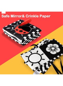 Generic Black And White Visual Stimulation Montessori Sensory Baby Toy Baby Cloth Book-Color:Default  - Image 5