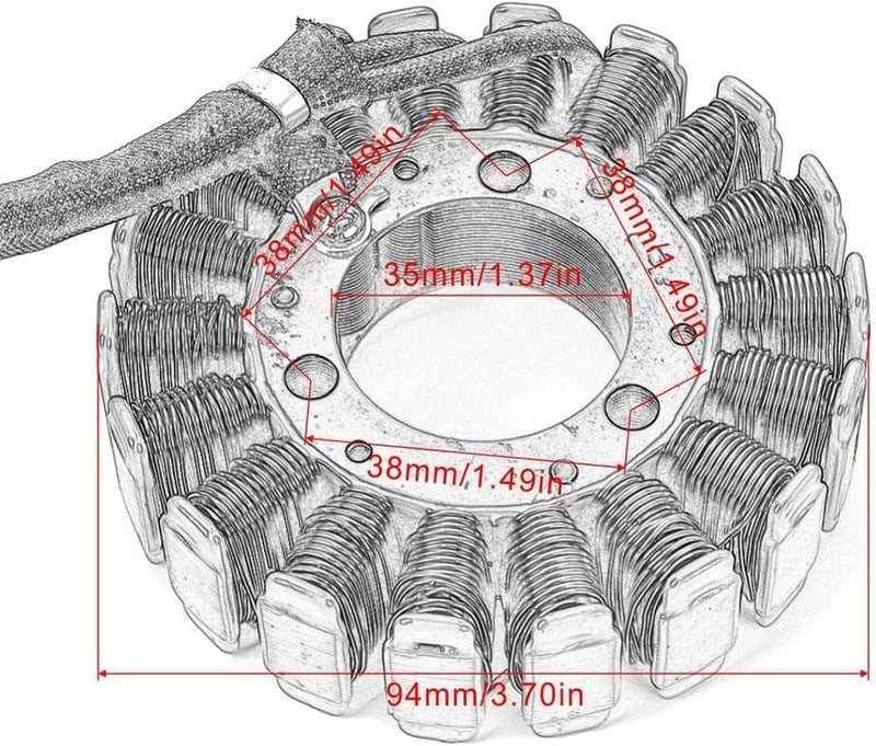 QASULER Motorcycle Stator Coil - Image 2