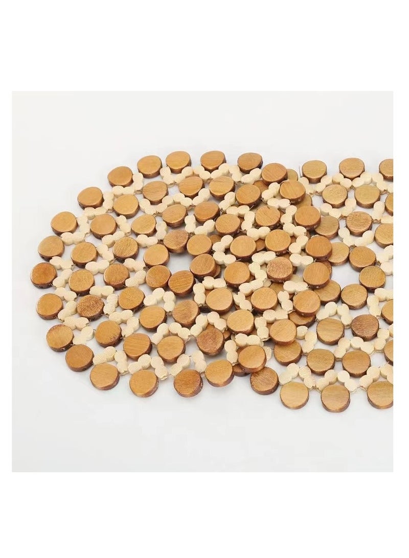 2pcs, Bamboo Coasters, Heat Insulation Mat, Simple Style Solid Color Coasters, Washable Placemat, Anti-scalding Non-slip Table Mat, Kitchen Supplies, Car Coaster, Room Decor  - Image 4