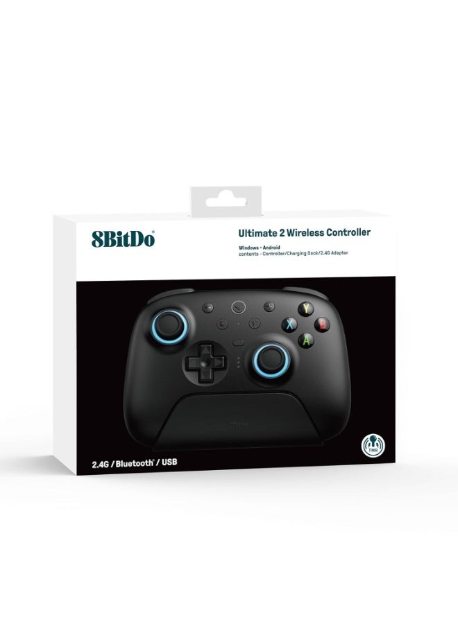 8Bitdo Professional Gamepad 8BitDo Ultimate 2 Wireless Gaming Controller, Tri-Mode Connectivity for PC, Switch, iOS, Android with TMR Joysticks, Hall/Tactile Triggers, Motion Control, Six-Axis Gyroscope, RGB Fire Ring, 1000Hz Polling Rate, 1000mAh Rechargeable Battery, Smart Auto Start-Stop Charging Dock - Image 2