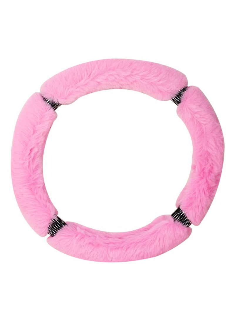 Agc Fluffy Steering Wheel Cover Soft Smooth Fur Premium Car Steering Cover Size Medium 38cm - Image 1