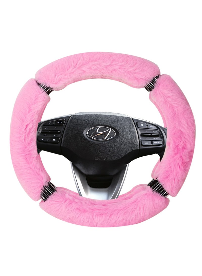 Agc Fluffy Steering Wheel Cover Soft Smooth Fur Premium Car Steering Cover Size Medium 38cm - Image 2