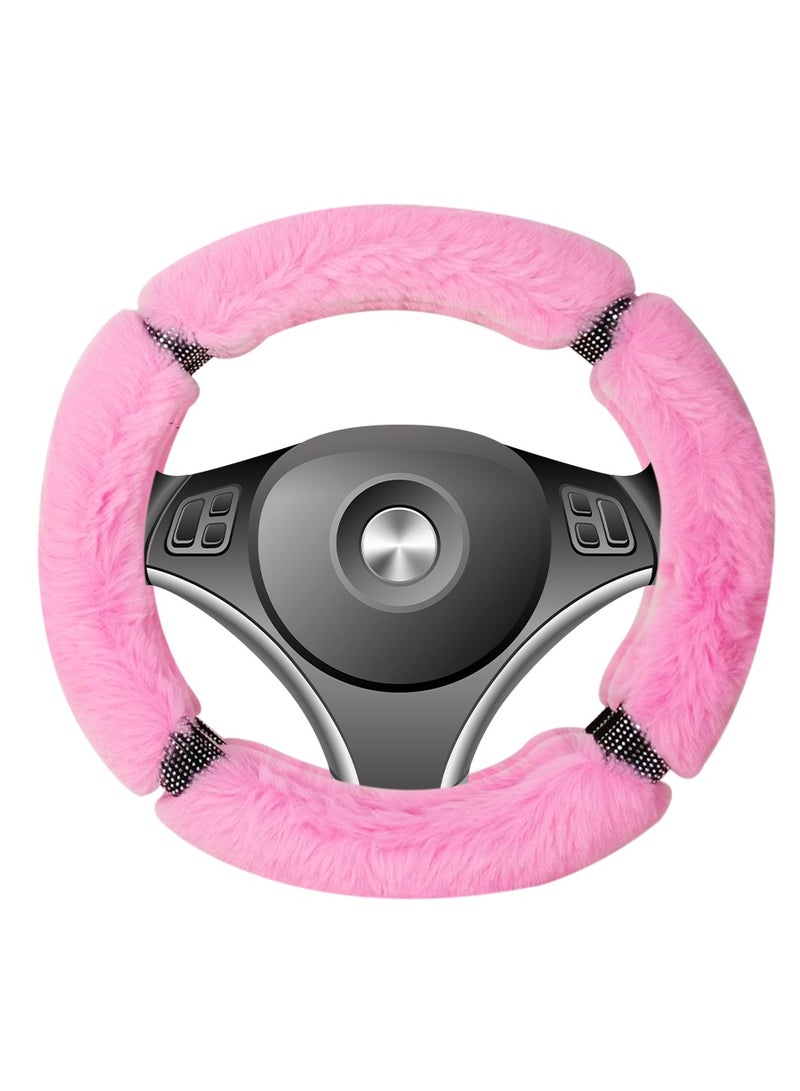 Agc Fluffy Steering Wheel Cover Soft Smooth Fur Premium Car Steering Cover Size Medium 38cm - Image 3