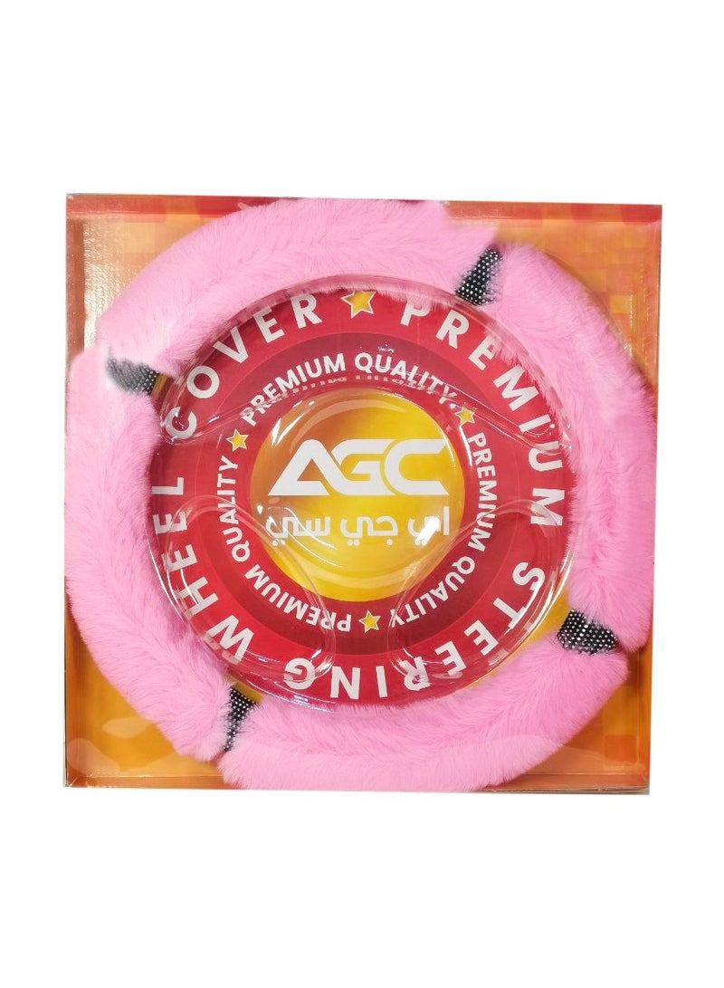 Agc Fluffy Steering Wheel Cover Soft Smooth Fur Premium Car Steering Cover Size Medium 38cm - Image 4