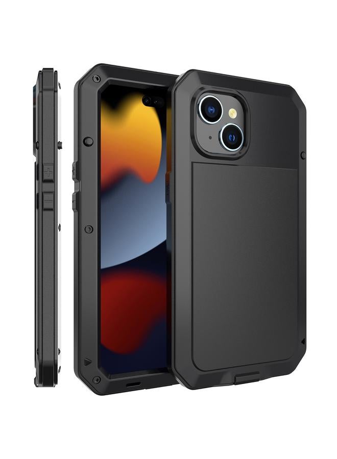اس-توب جراب لهاتف iPhone 15 Plus مقاوم للصدمات والماء والغبار مصنوع من المعدن والسيليكون - Image 1