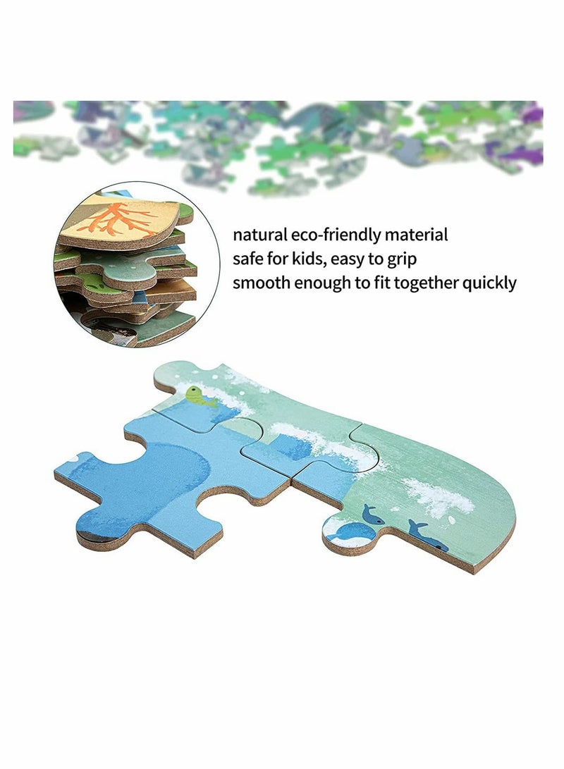 Animal Puzzles, for 3 4 5 6-Year-Olds, 5-in-1 Jigsaw Puzzles with Iron Box for Storage, Puzzle Toys Gifts for Boys, Girls, Kids, and Children(Animal Puzzles) - Image 4