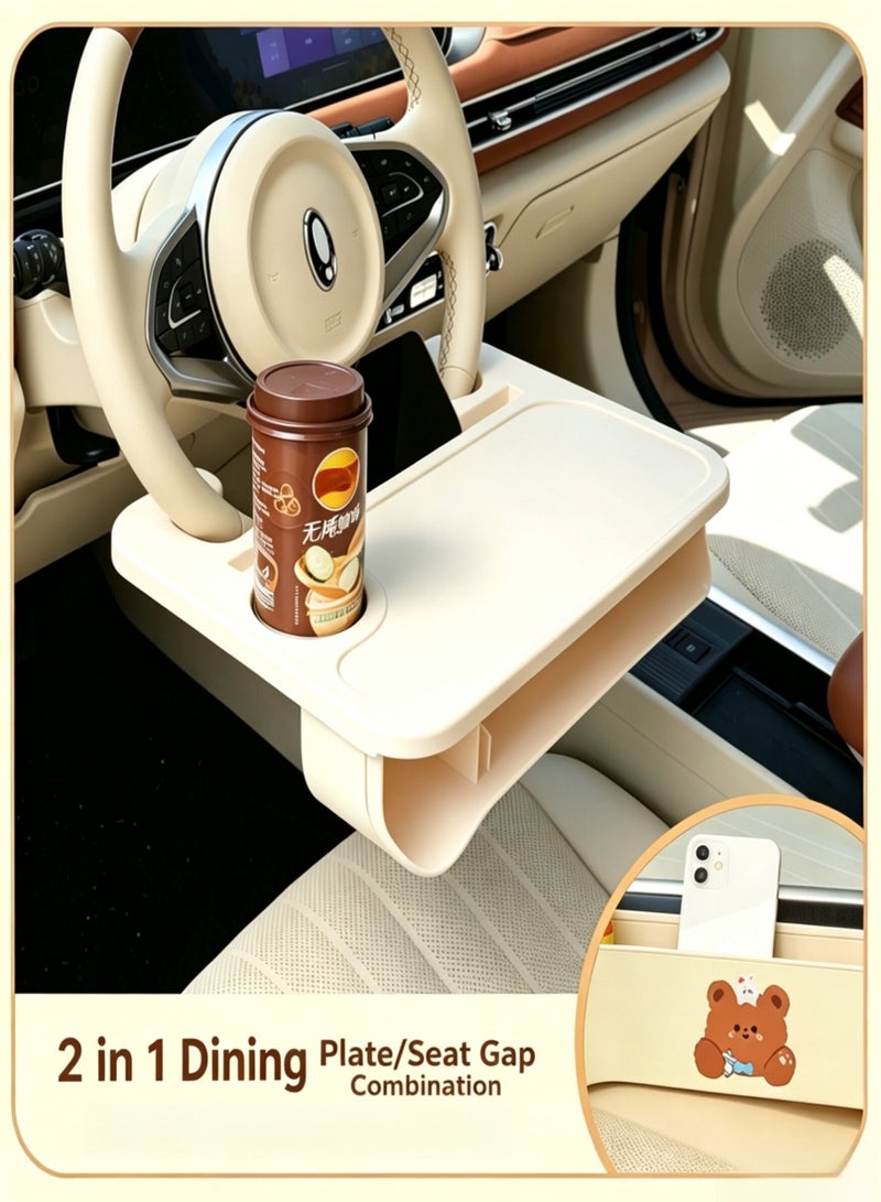 【Multifunctional】Steering Wheel Dining Table and Seat Storage Box — 2-in-1 Product - Image 1