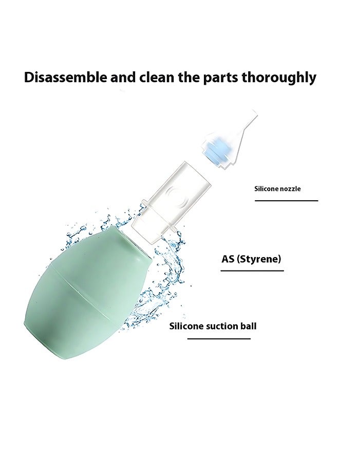 OAGA Silicone Baby Nasal Aspirator,  Premium Anti-backflow Nose Cleaner,  Manual Nasal Snot Sucker with Carrying Case,  and Nose Cleaning Tweezers for Nose Congestion Relief in Babies and Toddlers Cleanable and Reusable (Green) - Image 4
