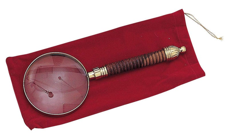 GSM Solid Brass Magnifying Glass w/Wood Handle & Felt Bag - Image 4