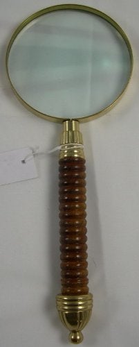 GSM Solid Brass Magnifying Glass w/Wood Handle & Felt Bag - Image 3