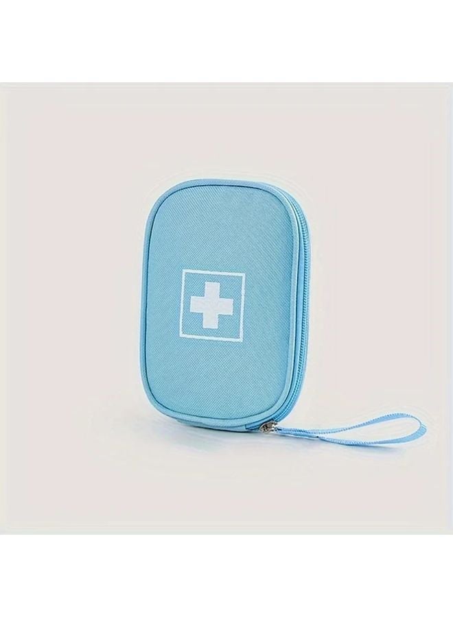 Blue Portable First Aid Pouch Oxford Fabric Medical Storage Bag With Wrist Strap - Image 1