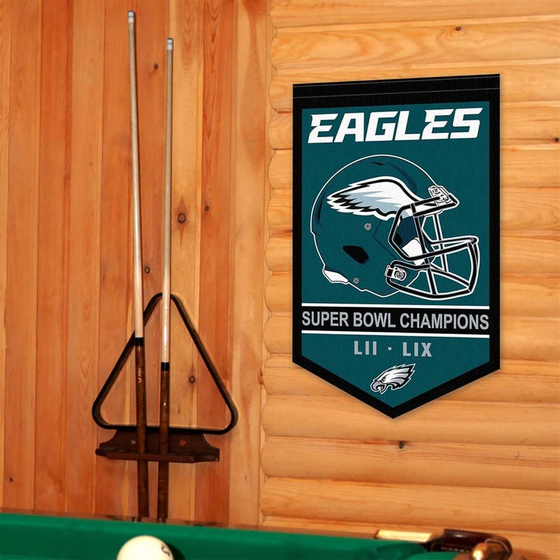 WinCraft Philadelphia Eagles 2 Time Super Bowl Champions Banner Pennant - Image 2